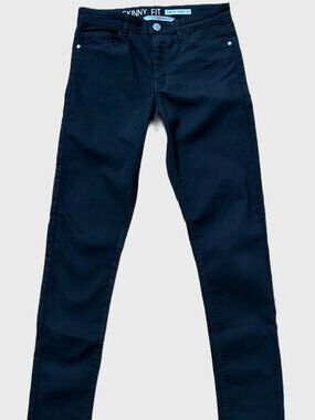 H&M GIRLS BLACK STRETCH SKINNY FIT JEANS SIZE 12-13Y